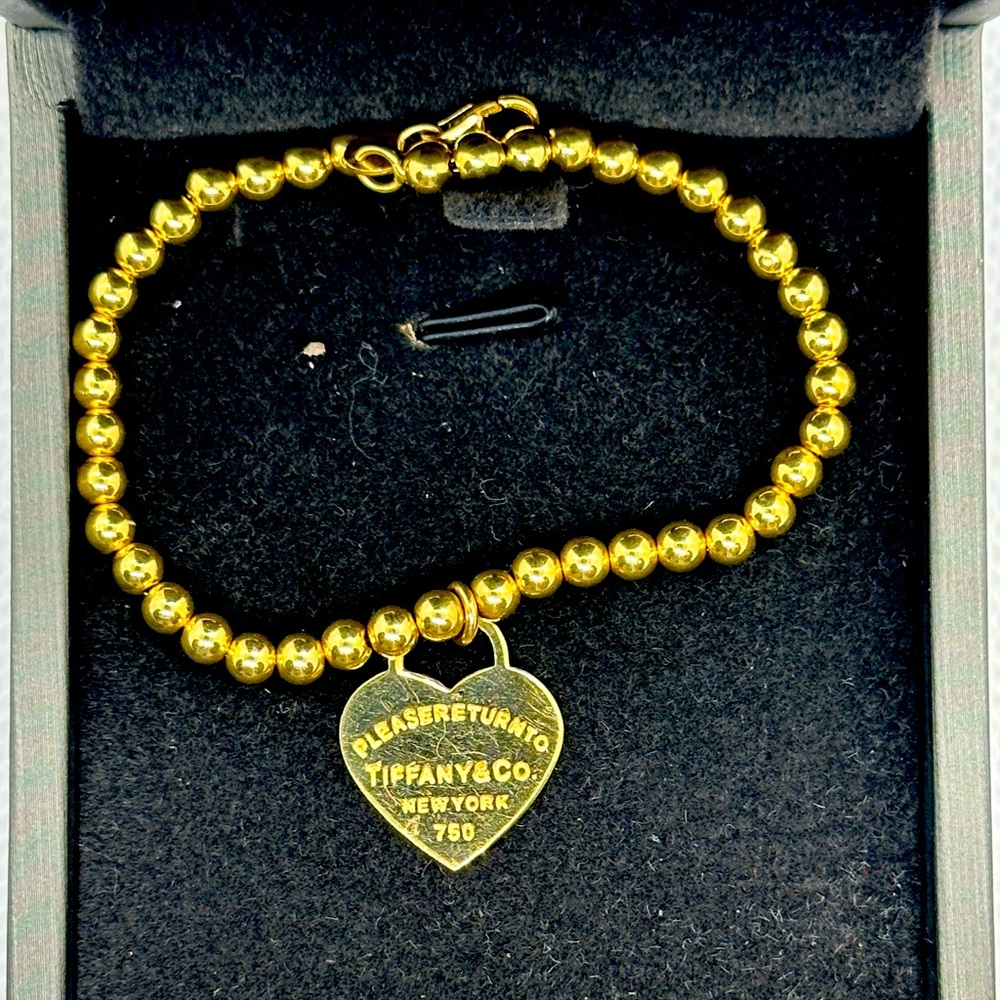 Beaded bracelet 18k real gold(sold)